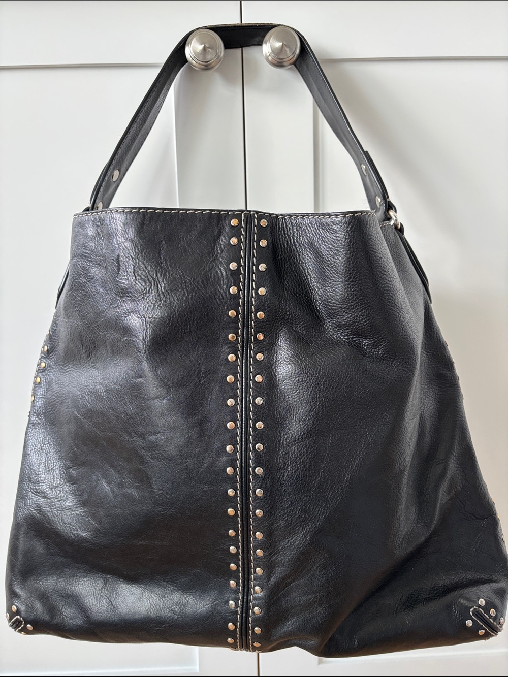 Michael Kors Astor Studded Leather Hobo – Black